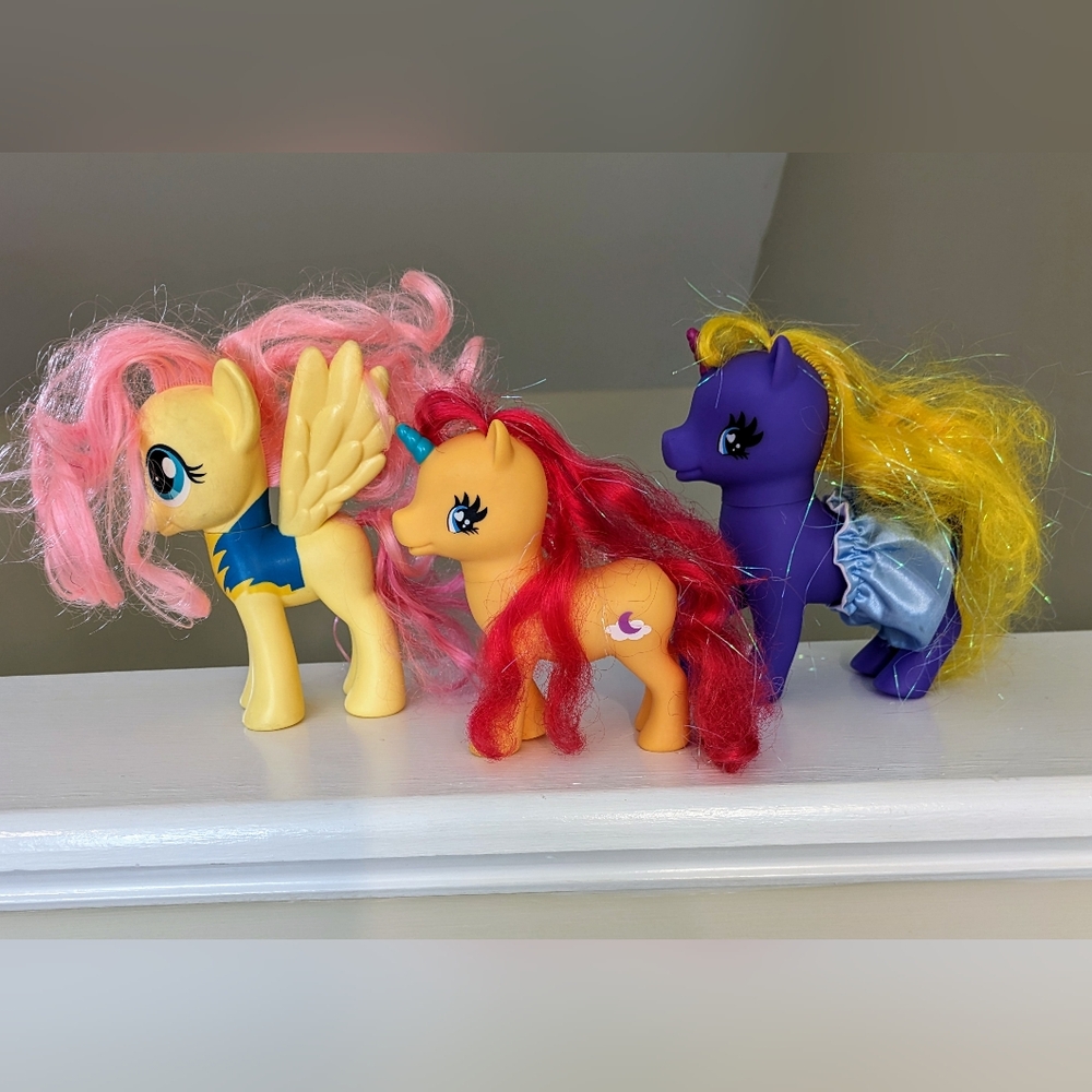 3-Pony:Gi-Go Wonder Pony Land Purple Unicorn Sun Symbol & Fluttershy Won…
